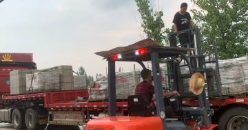 盘锦 黄金麻冰裂纹，地铺石装车