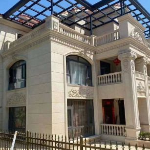 盘锦 黄金麻花岗岩荔枝面别墅外墙干挂