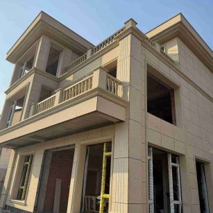 盘锦 黄金麻花岗岩石材荔枝面外墙干挂效果展示