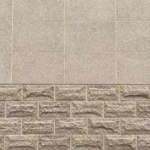 盘锦 黄金麻自然面蘑菇石配荔枝面干挂