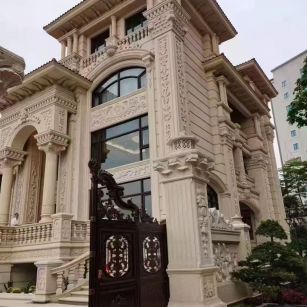 盘锦 黄金麻花岗岩别墅外墙干挂效果展示