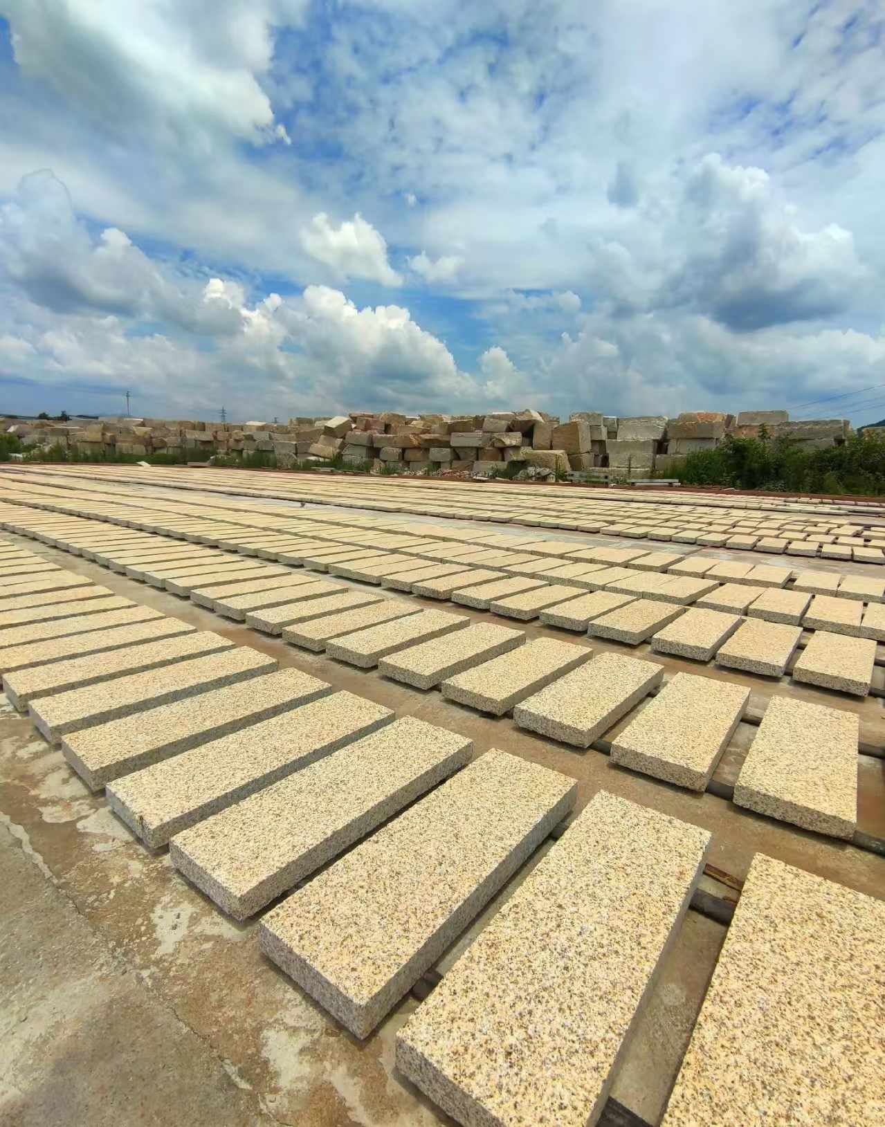 盘锦 黄金麻荔枝面花岗岩石材地铺石防护中