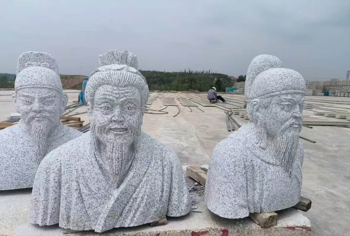 盘锦 白麻花岗岩石材人物立体雕刻