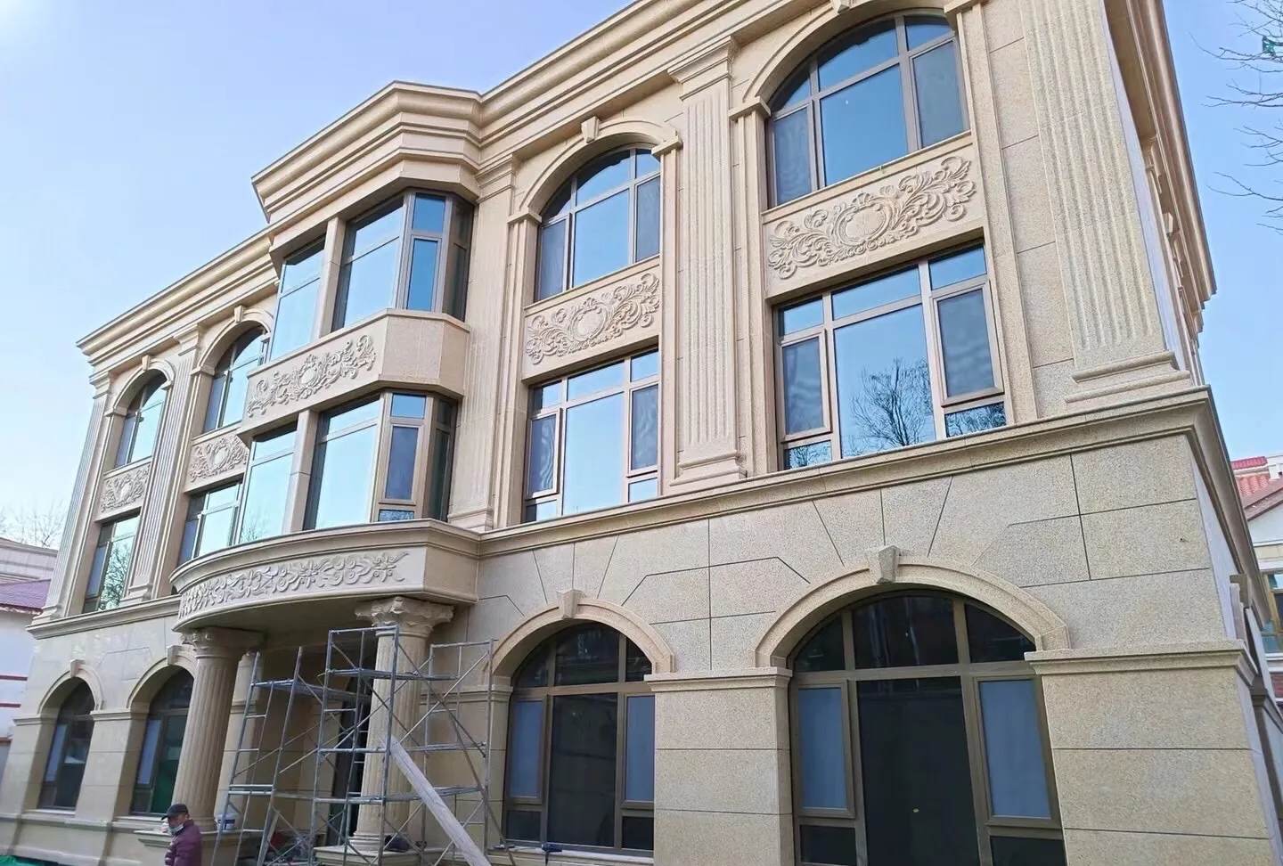 盘锦 黄金麻花岗岩别墅外墙干挂